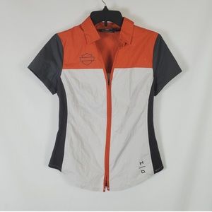 Authentic Harley-Davidson Men Zip Up Short Sleeve Shirt S